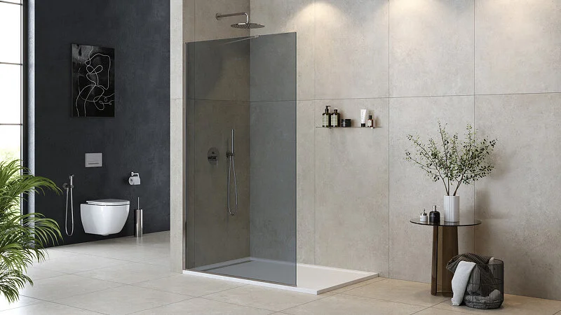 Душевая перегородка Cezares Liberta 120 см стекло графит, профиль хром, стеклянные - фото 6