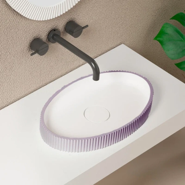 Раковина Abber Stein 50 см фиолетовая - фото 1