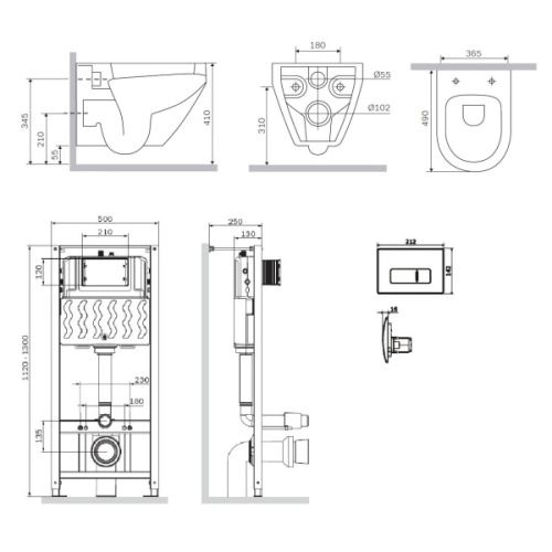 Унитаз с инсталляцией Am.Pm Spirit V2.0 с клавишей глянцевый хром и сиденьем микролифт - фото 3