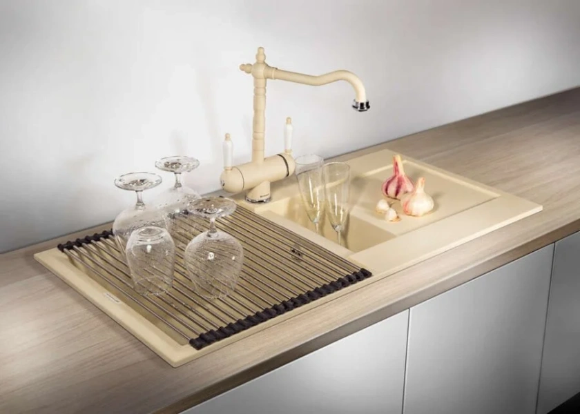 Мойка для кухни Omoikiri Sakaime 86-2-BL 86 см черная, из искусственного гранита - фото 3