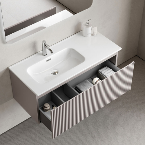 Тумба под раковину подвесная Sancos Snob R 1.0 100 см левая doha soft - фото 4