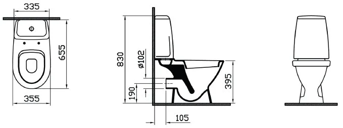 Унитаз с бачком, сиденье с микролифтом, VitrA Grand, недорогие, компакт - фото 3