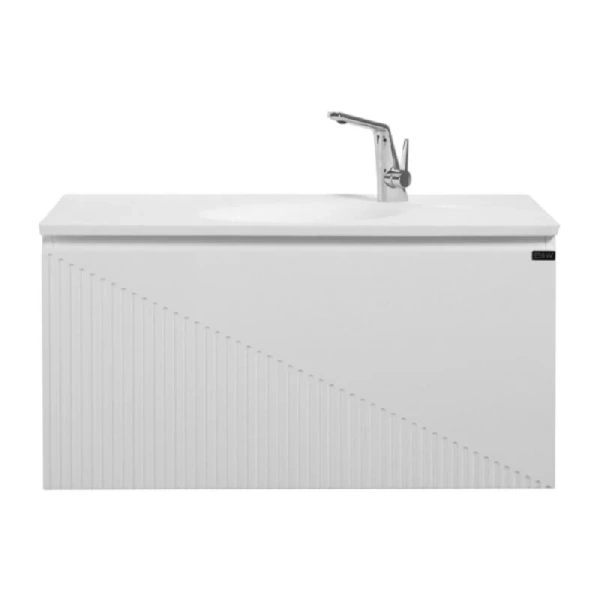 Тумба с раковиной подвесная Black&White Universe 918900 90 см МДФ - фото 1