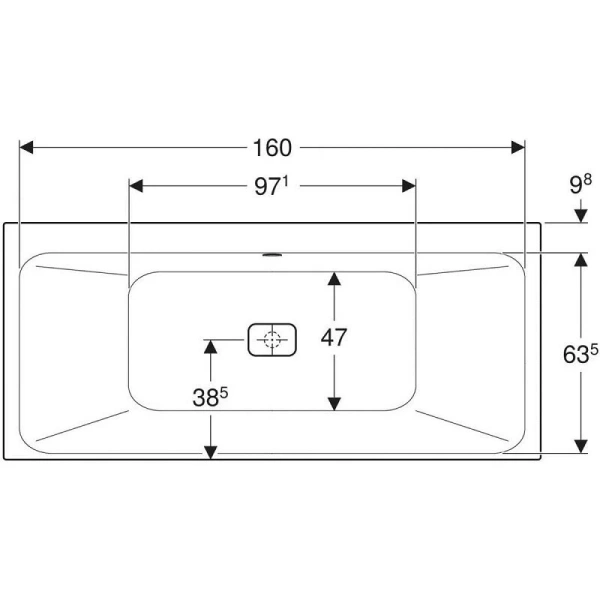 Ванна акриловая Geberit myDay 650570000, 170 х 75 см, белая, прямоугольные - фото 5