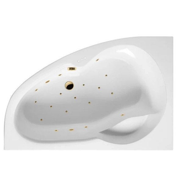 Ванна гидромассажная Excellent Newa Relax 160 x 95 см, левая, белый/золото, WAEX.NEL16.RELAX.GL - фото 1