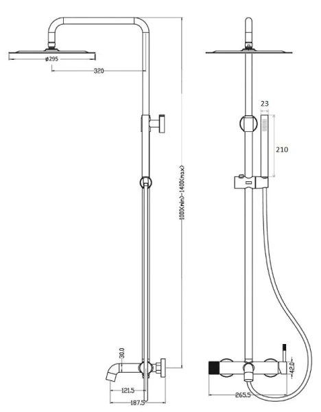 Душевая стойка Boheme Uno белый/хром, современные, hi-tech - фото 2