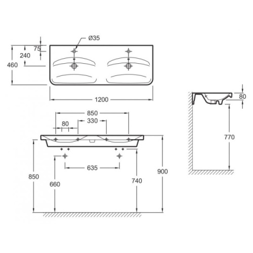 Раковина Jacob Delafon Replay двойная - фото 3