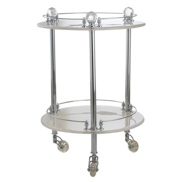 Столик на колёсиках Migliore Cristalia хром - фото 1