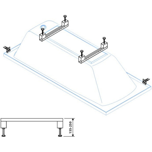 Универсальный комплект ног Cezares Eco для прямоугольных акриловых ванн, в наличии - фото 2