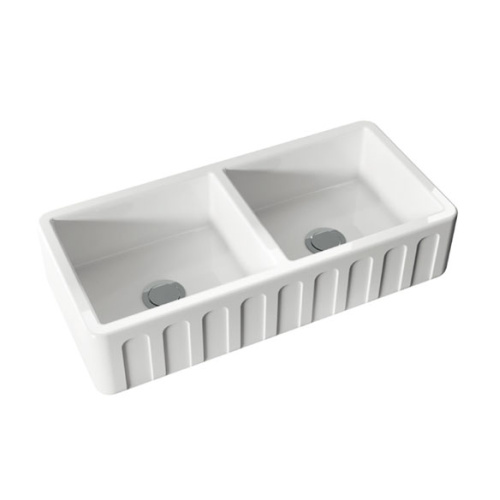 Мойка для кухни Kerasan Hannah 100 см двойная - фото 1
