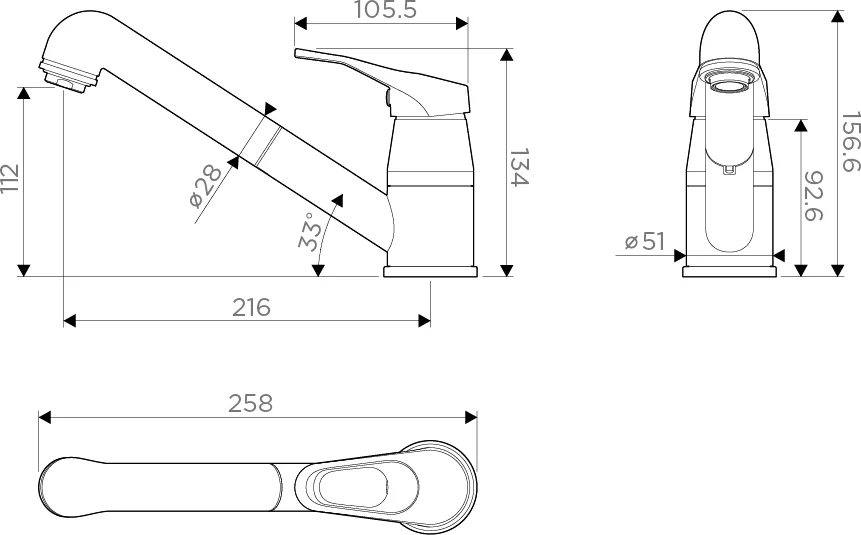 Смеситель для кухни Omoikiri Tateyama-S 49941 с выдвижным изливом - фото 3