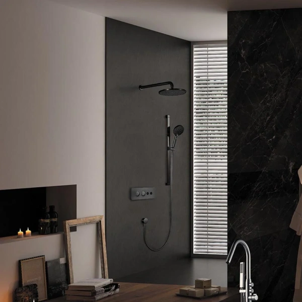 Душевой комплект Black&White Universe оружейная сталь, современные, hi-tech - фото 4