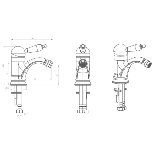 Смеситель для биде Boheme Medici Ripresa бронза - фото 2