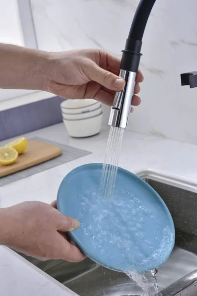 Смеситель для кухни Paulmark Halt Ha214021 с гибким изливом, высокие - фото 5