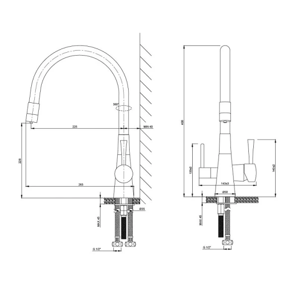 Смеситель для кухни Lemark Ursus хром/синий, для кухни - фото 2