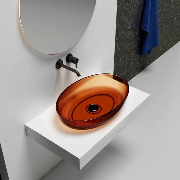 Раковина Abber Kristall 60 см коричневая, накладные (на столешницу), пристенные - фото 3