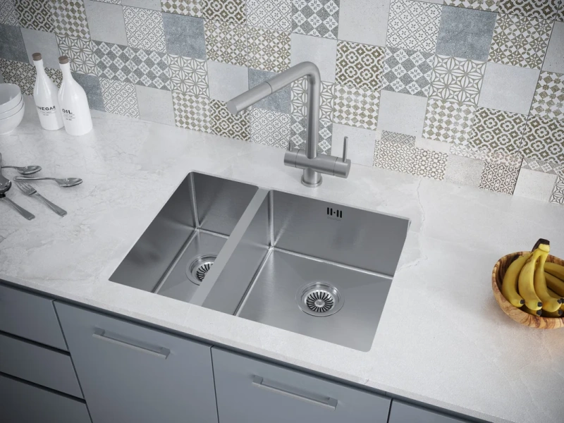 Мойка для кухни Paulmark Zusat 59 см нержавеющая сталь, правосторонняя, врезные - фото 2