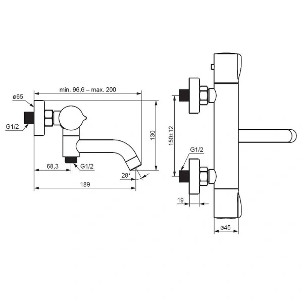 Смеситель для ванны Damixa Scandinavian Pure 363000 термостатический - фото 2