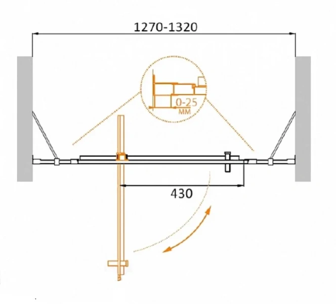 Душевая дверь стекло прозрачное Cezares - фото 2