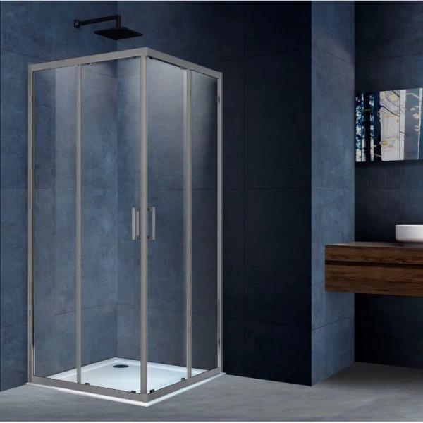 Душевой уголок Vincea Alpha 90х90 см вороненая сталь стекло прозрачное - фото 1