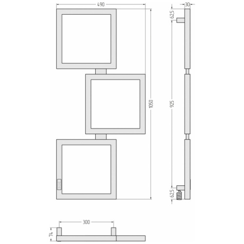 Полотенцесушитель электрический Сунержа Этюд 50х105 см левый другие цветовые решения - фото 3