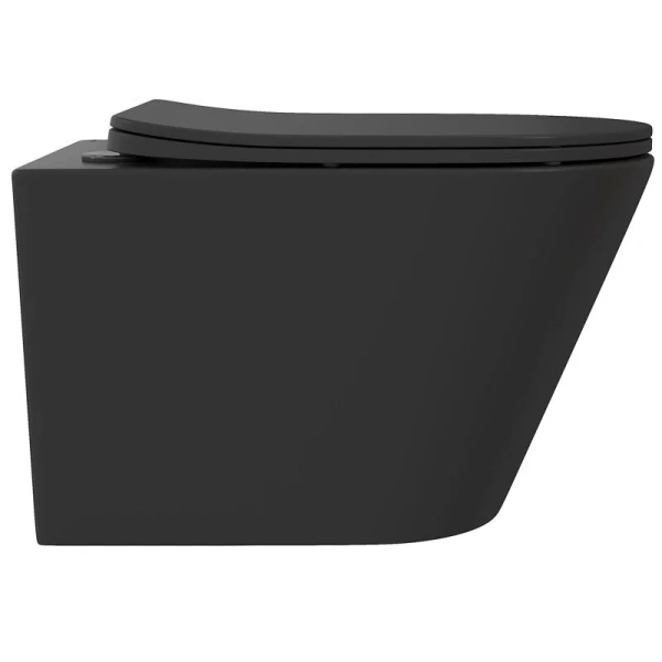 Унитаз подвесной Aqueduto CONE черный матовый, безободковые, сиденье с микролифтом , с антивсплеском - фото 5