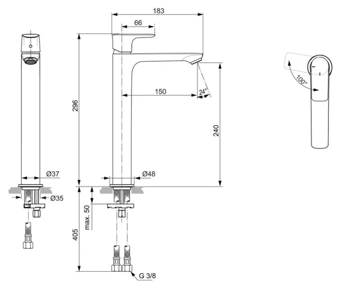Смеситель для раковины Ideal Standard Connect Air хром - фото 2