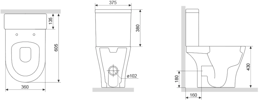 Унитаз компакт Damixa Origin Bit с сиденьем микролифт, круглой формы - фото 8