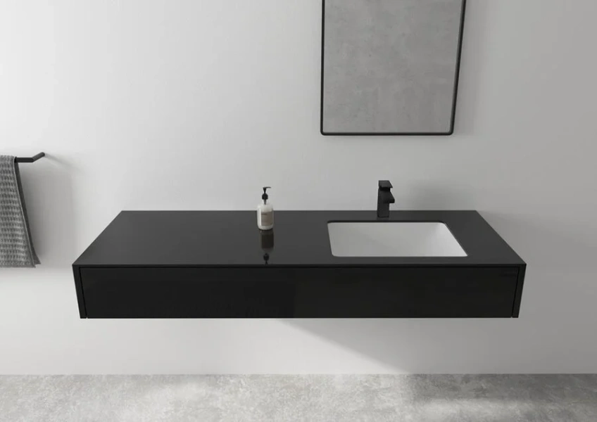 Смеситель для раковины Hansgrohe Vernis Shape матовый черный, без донного клапана, современные, hi-tech - фото 3