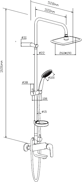 Душевая система RedBlu by Damixa Palace Evo 974230000 - фото 2