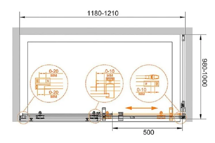 Душевой уголок Cezares Stylus M 120х100 см профиль хром - фото 2