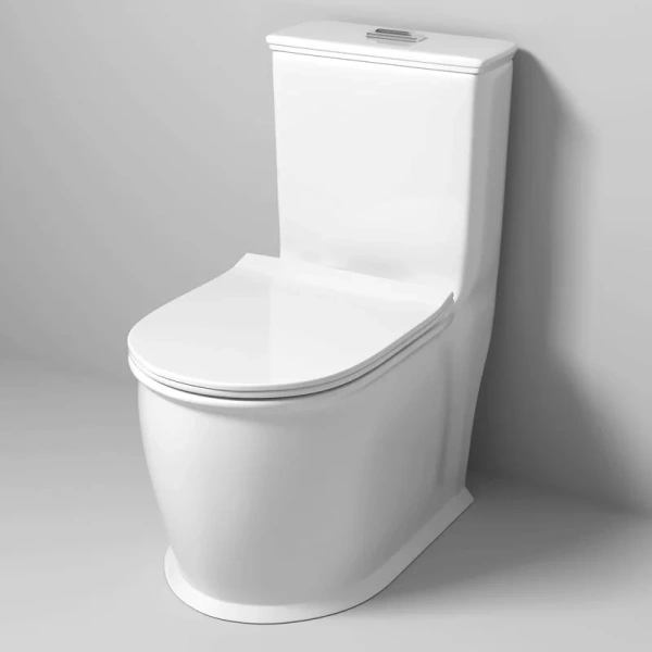 Унитаз моноблок Grossman Retro безободковый, безободковые, сиденье с микролифтом , с антивсплеском, моноблок, низкие - фото 5