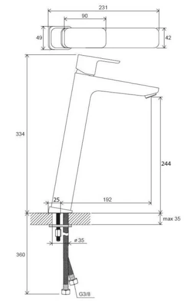 Смеситель для раковины Ravak 10° Free ExtraComfort TD F 015.20 без донного клапана - фото 2