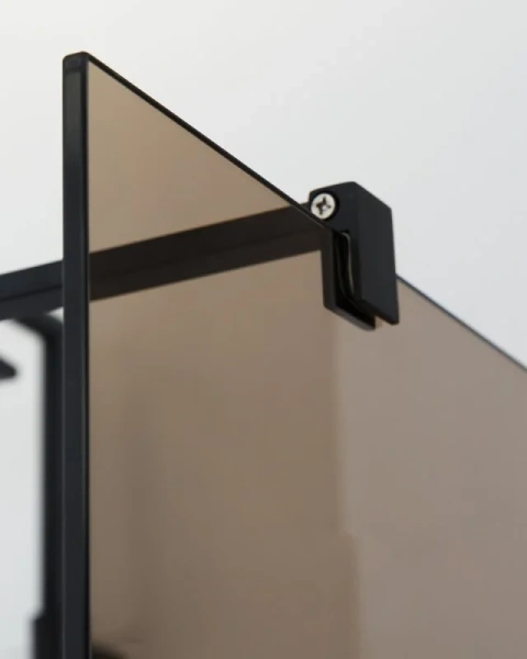 Душевая перегородка Cezares Liberta 120 см стекло бронза, профиль черный - фото 4