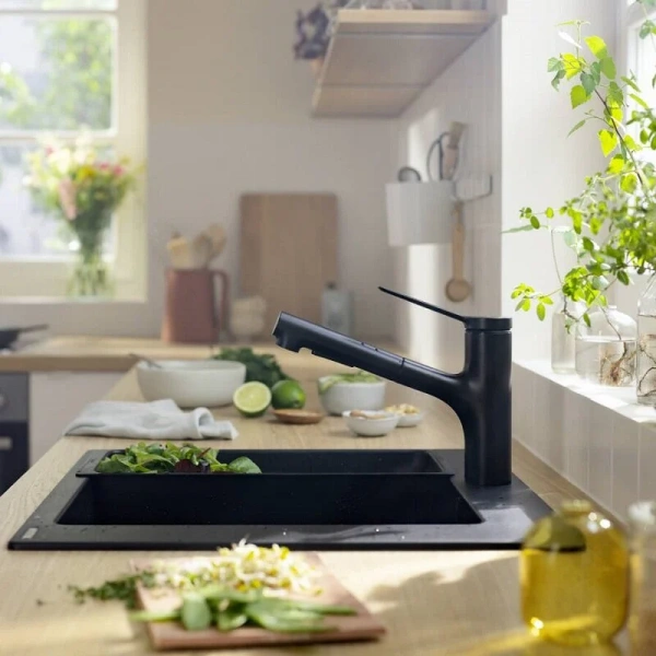 Смеситель для кухни Hansgrohe Zesis M33 черный матовый, черные - фото 4