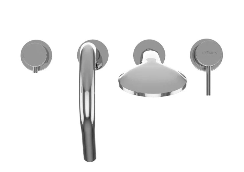 Смеситель для ванны Cezares Leaf хром, на борт ванны - фото 6