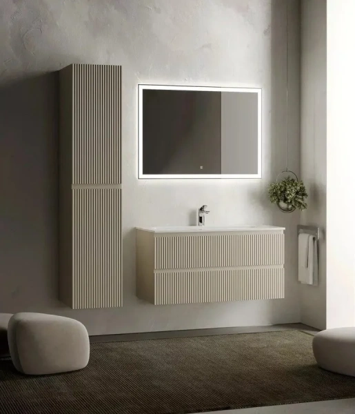 Тумба с раковиной подвесная Sancos Snob R SNR100 см с ящиками, моноблок, под накладную раковину - фото 5