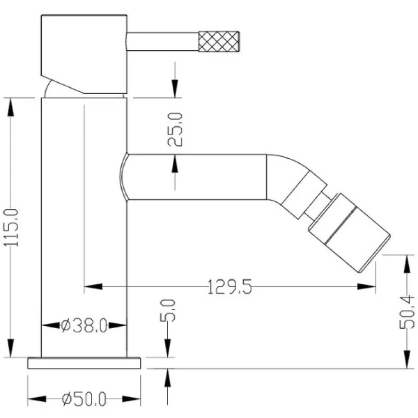 Смеситель для биде Boheme Uno shine gun metall, для биде - фото 2