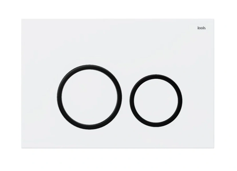 Клавиша смыва IDDIS Unifix белая/кольца черные - фото 1