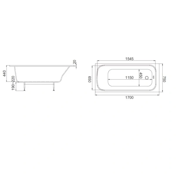 Ванна из искусственного камня Jacob Delafon Elite E6D362RU-00, 170 х 75 см, с каркасом, слив-перелив в подарок, белая - фото 2