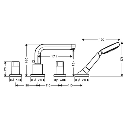 Смеситель для ванны Hansgrohe Metris S 31446000 - фото 3
