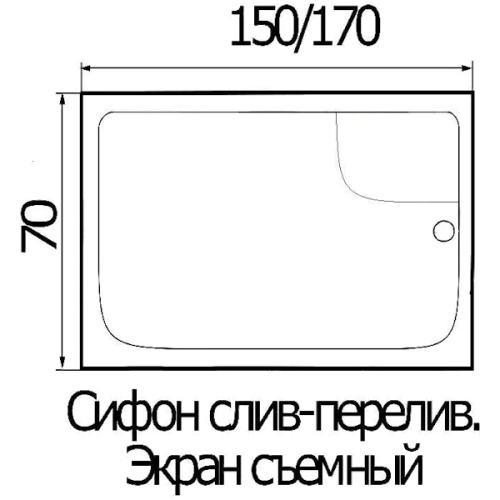 Ванна акриловая River 150x70 см - фото 3