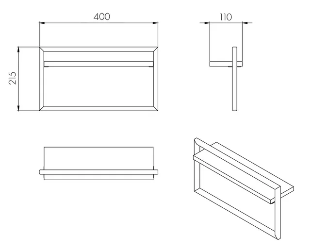 Полотенцедержатель Акватон Лофт Урбан дуб орегон/черный - фото 2