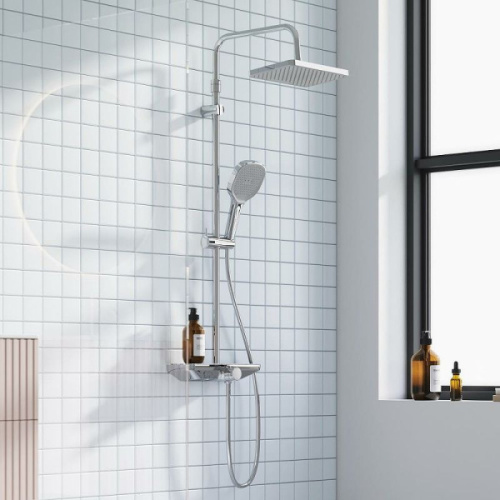 Душевая стойка Damixa Merkur 940730 со смесителем-полкой - фото 2