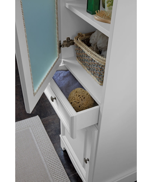 Пенал для ванной, петли слева, цвет белый матовый, фурнитура состареное серебро, La Beaute Michel, по запросу index_1 - фото 4