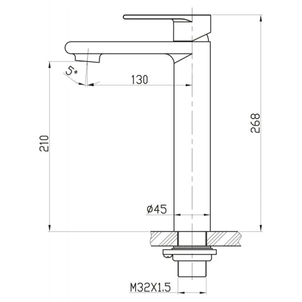 Смеситель для раковины BelBagno Nova с высоким изливом - фото 2