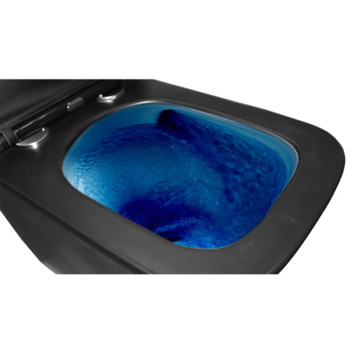 Унитаз подвесной Azario Teramo черный матовый, безободковые, сиденье с микролифтом , с антивсплеском - фото 5