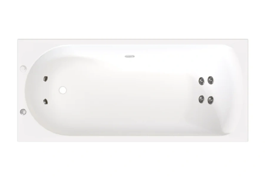 Гидромассажная ванна Радомир Николь 2-79-2-0-0-239Р, 150 x 70 см, рама-подставка разборная, фронтальный экран, слив-перелив автомат, гидромассаж Стандарт хром пневмокнопка, массаж спины и ступней, белая - фото 1