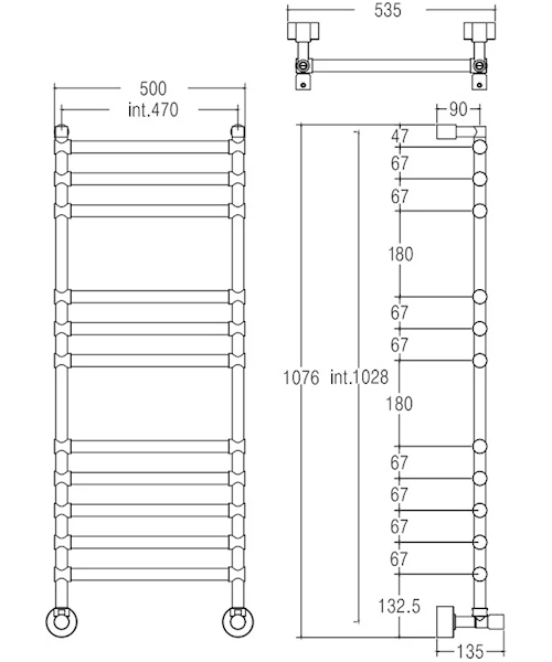 Полотенцесушитель водяной Margaroli Sole 464-11, 11 секций - фото 4