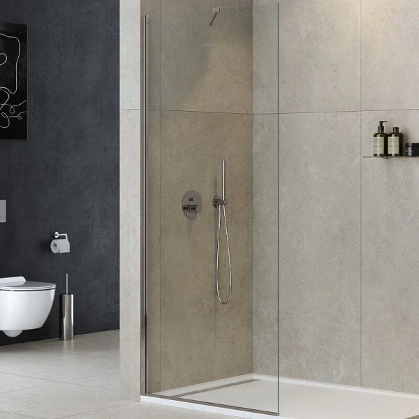 Душевая перегородка Cezares Liberta 110 см стекло прозрачное, профиль хром, прозрачные - фото 4